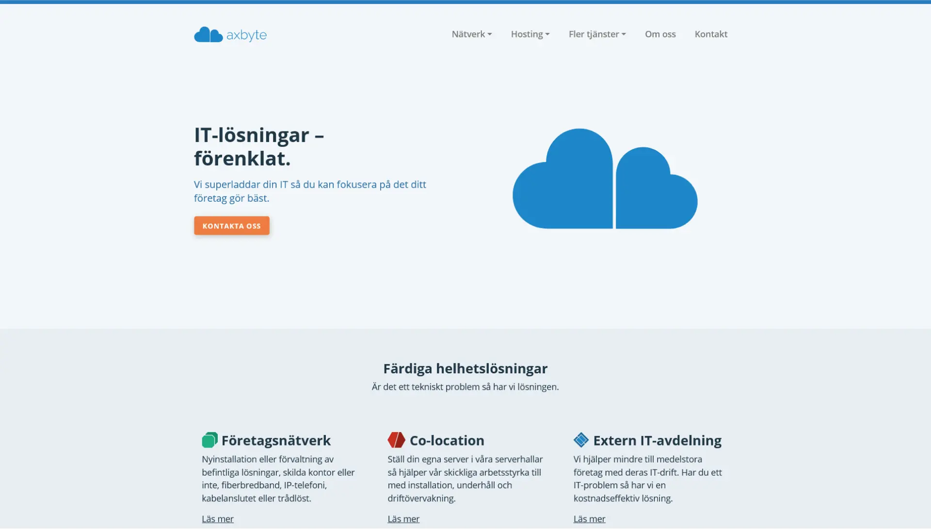The landing page of axbyte.se.